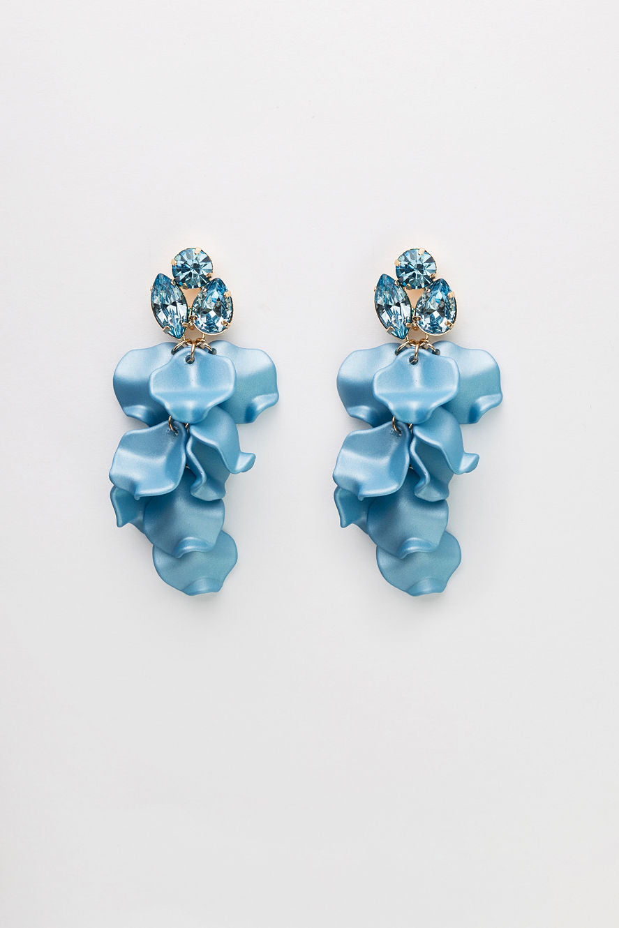 Leaf Stone Earrings Light Blue