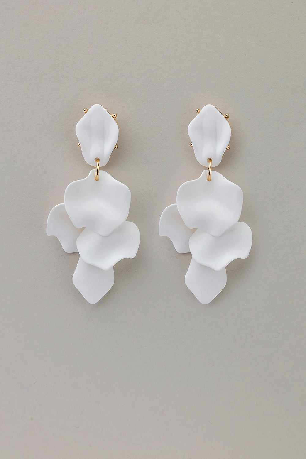 Leaf Earrings White Mat