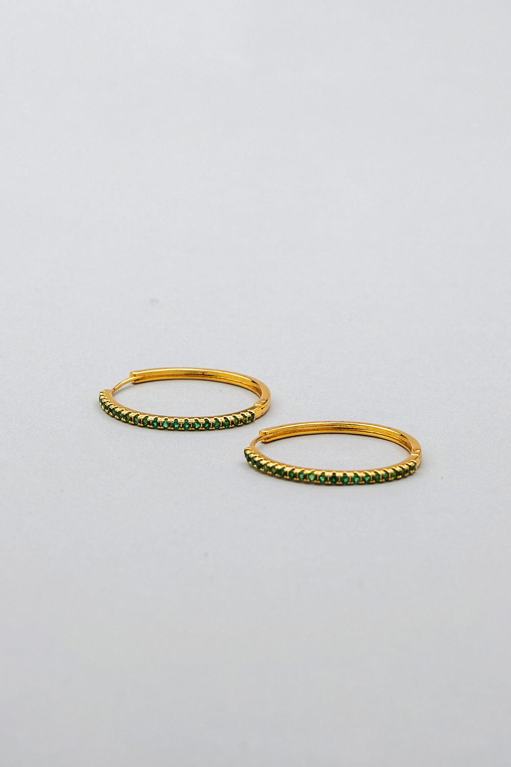 Emerald green hoops Large size
