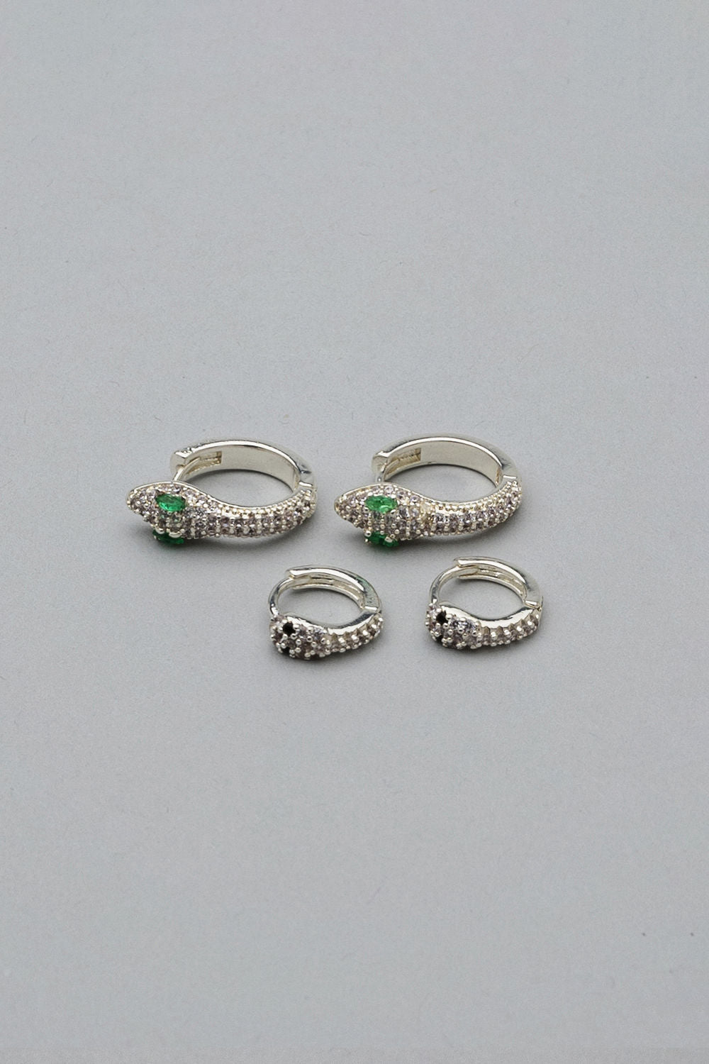 Snake Hoops Silver 2 Set