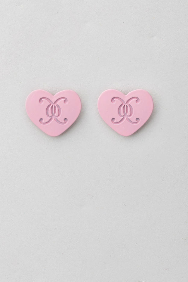 Heart Logo Stud Pink
