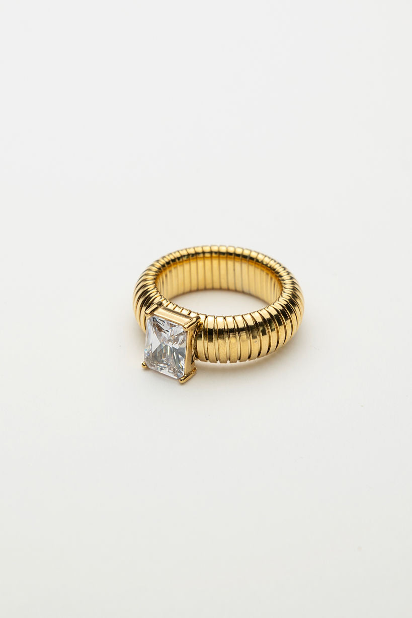 Sahara Ring Clear Cz Gold 19