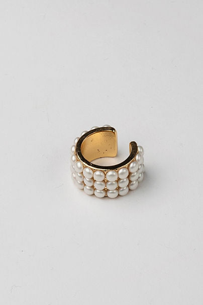 Vivianne Pearl Square Ring 18