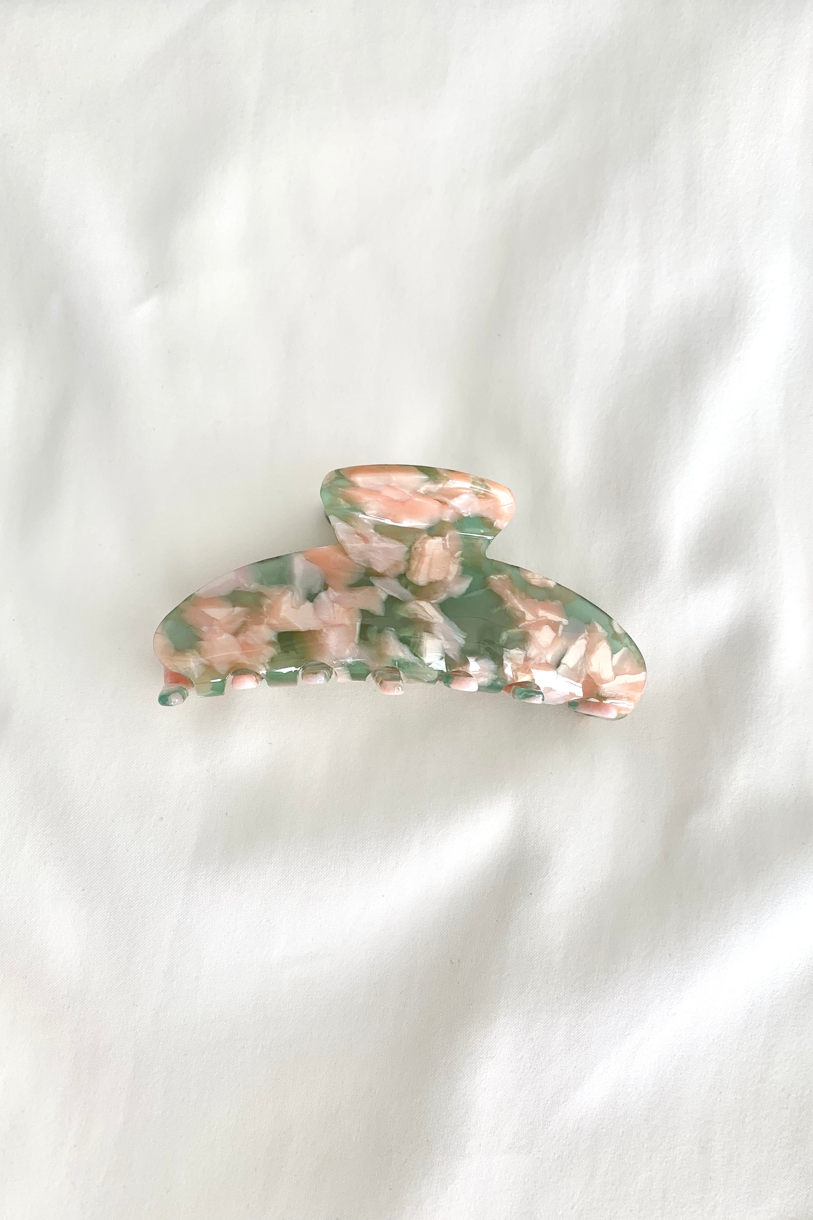 hair clip green and pink