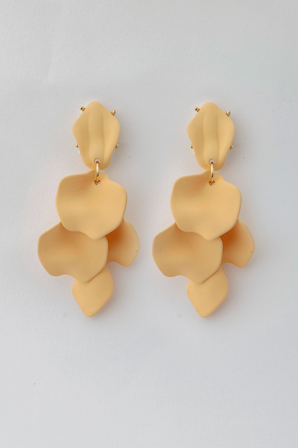 Leaf Clip on Earrings Soft Yellow