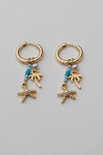 Starfish & Palm Hoops Gold