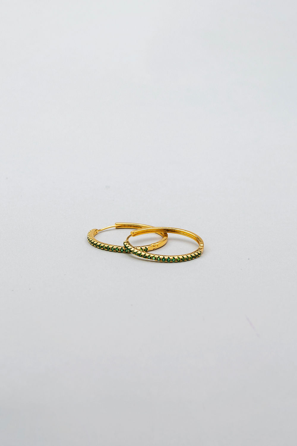 Emerald green hoops Small size