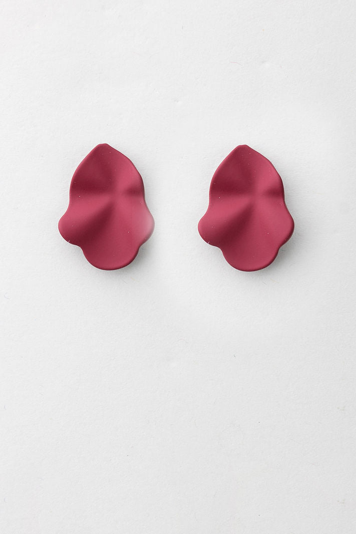 Lip Earrings Burgundy S