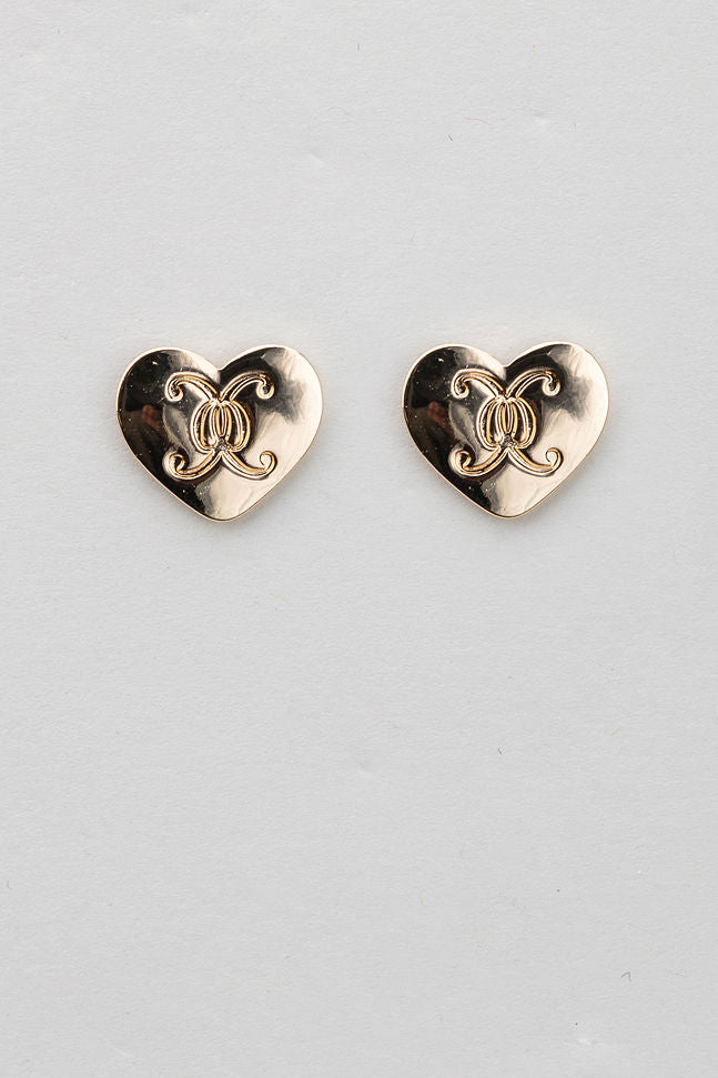 Heart Logo Stud Gold