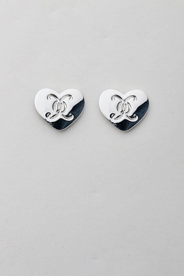 Heart Logo Stud Silver