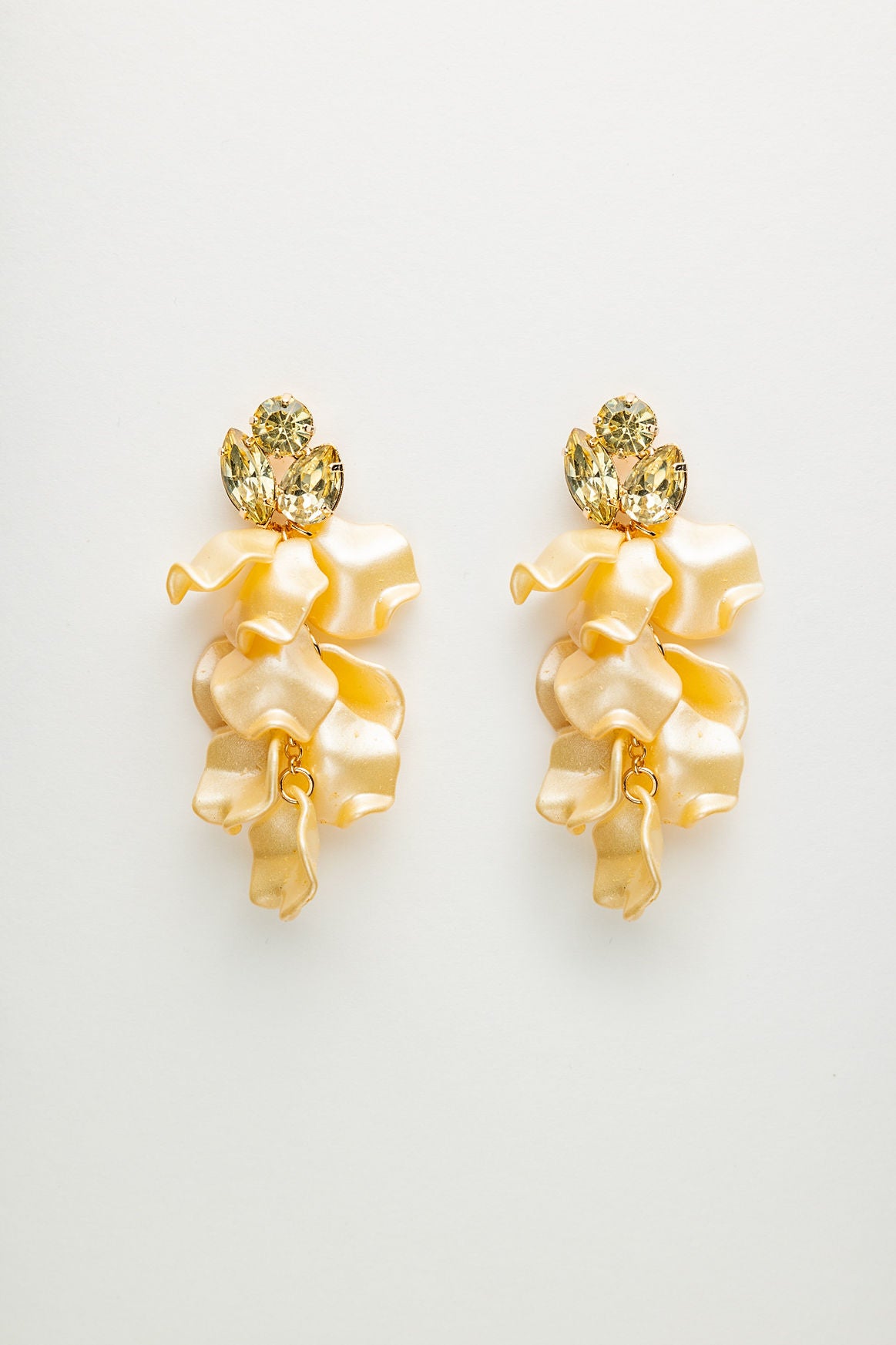 Leaf Stone Earrings Light Yellow