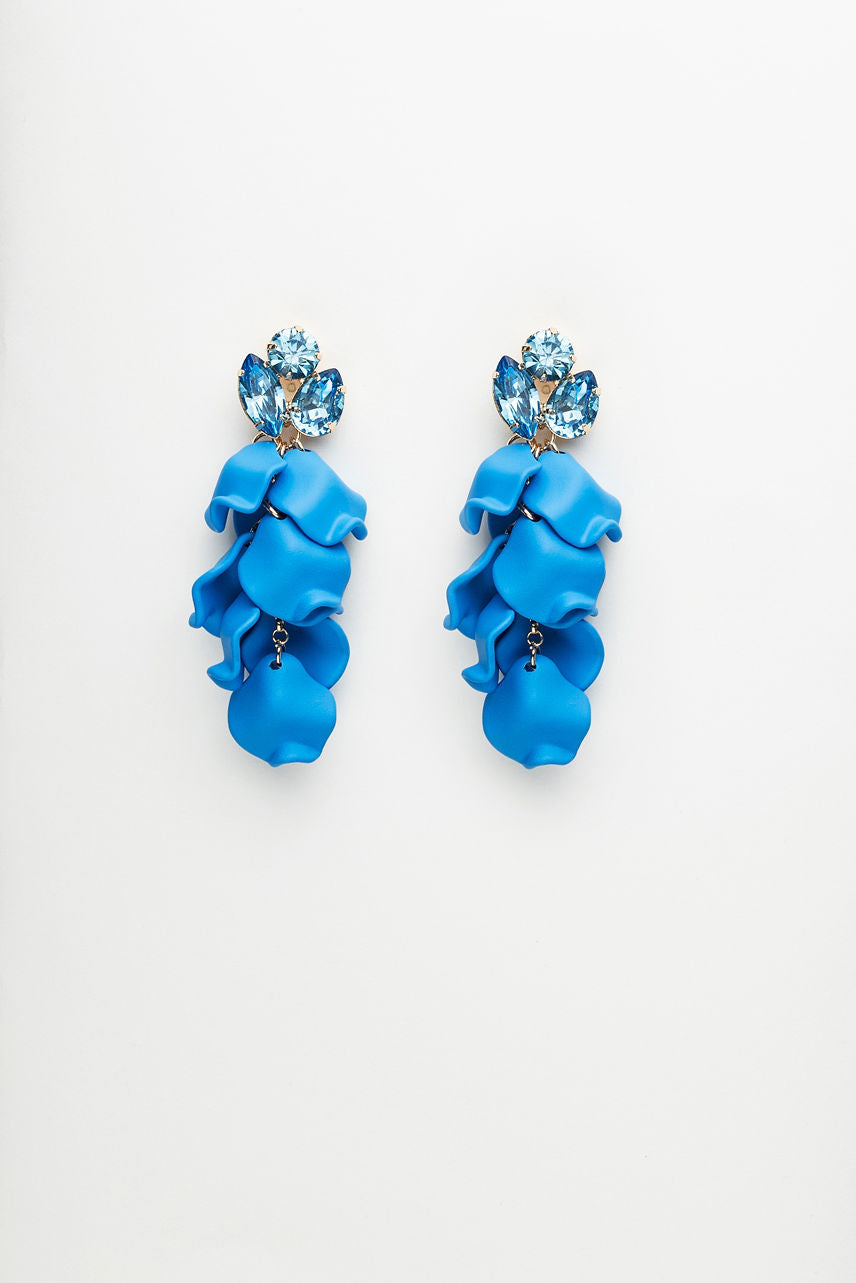 Leaf Stone Earrings Sky Blue