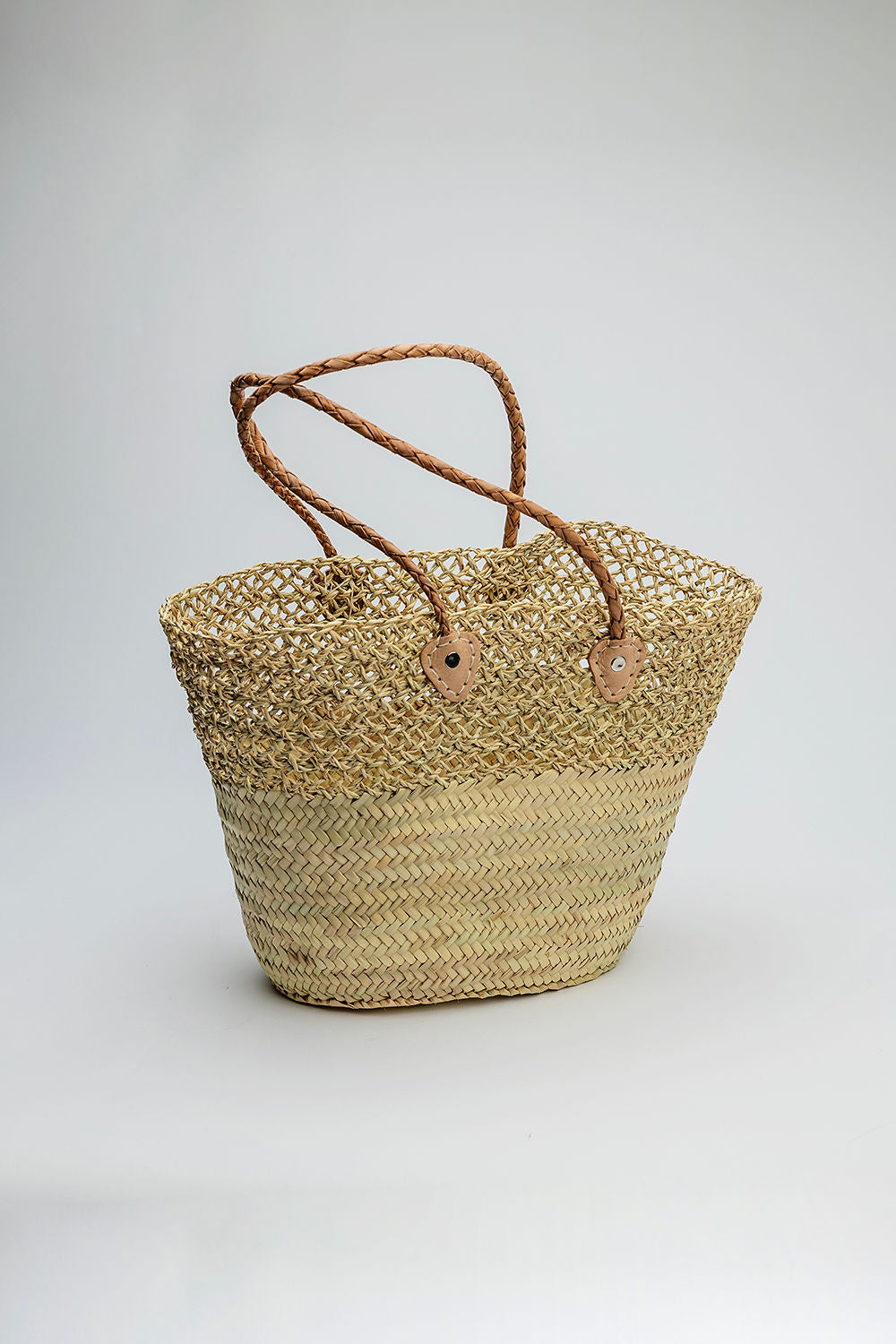 Straw Bag Fancy Net Long Strap Nude
