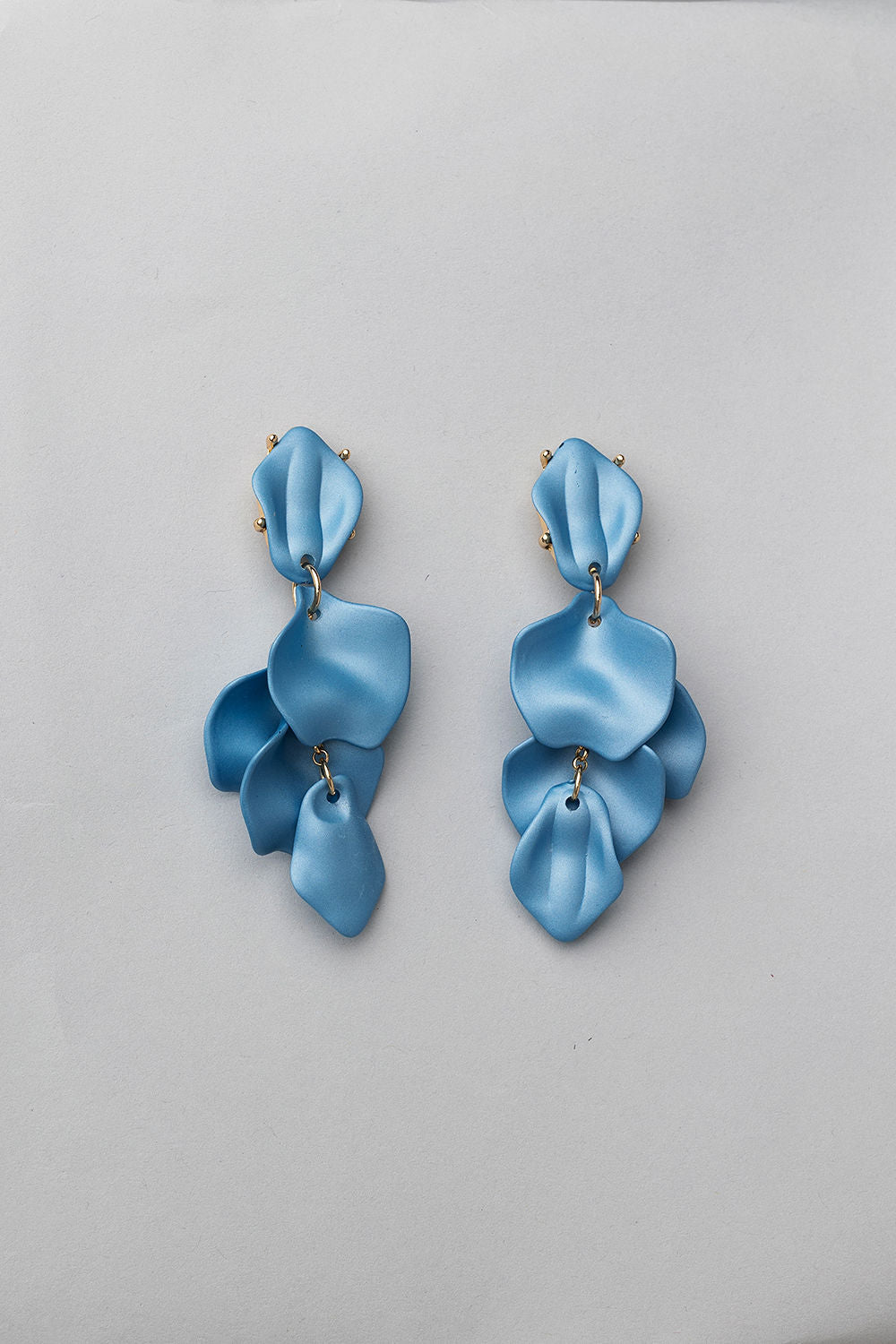 Leaf Earrings Thin Denim Blue - RESTOCK END JUNE