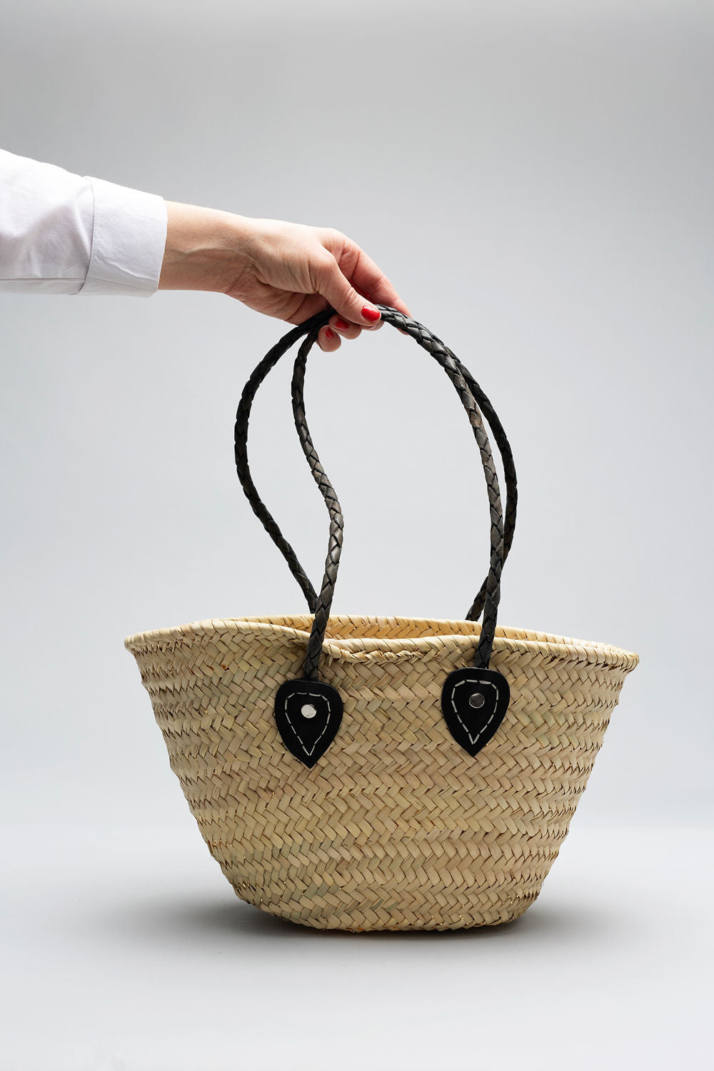 Straw Bag Classic S dark brown