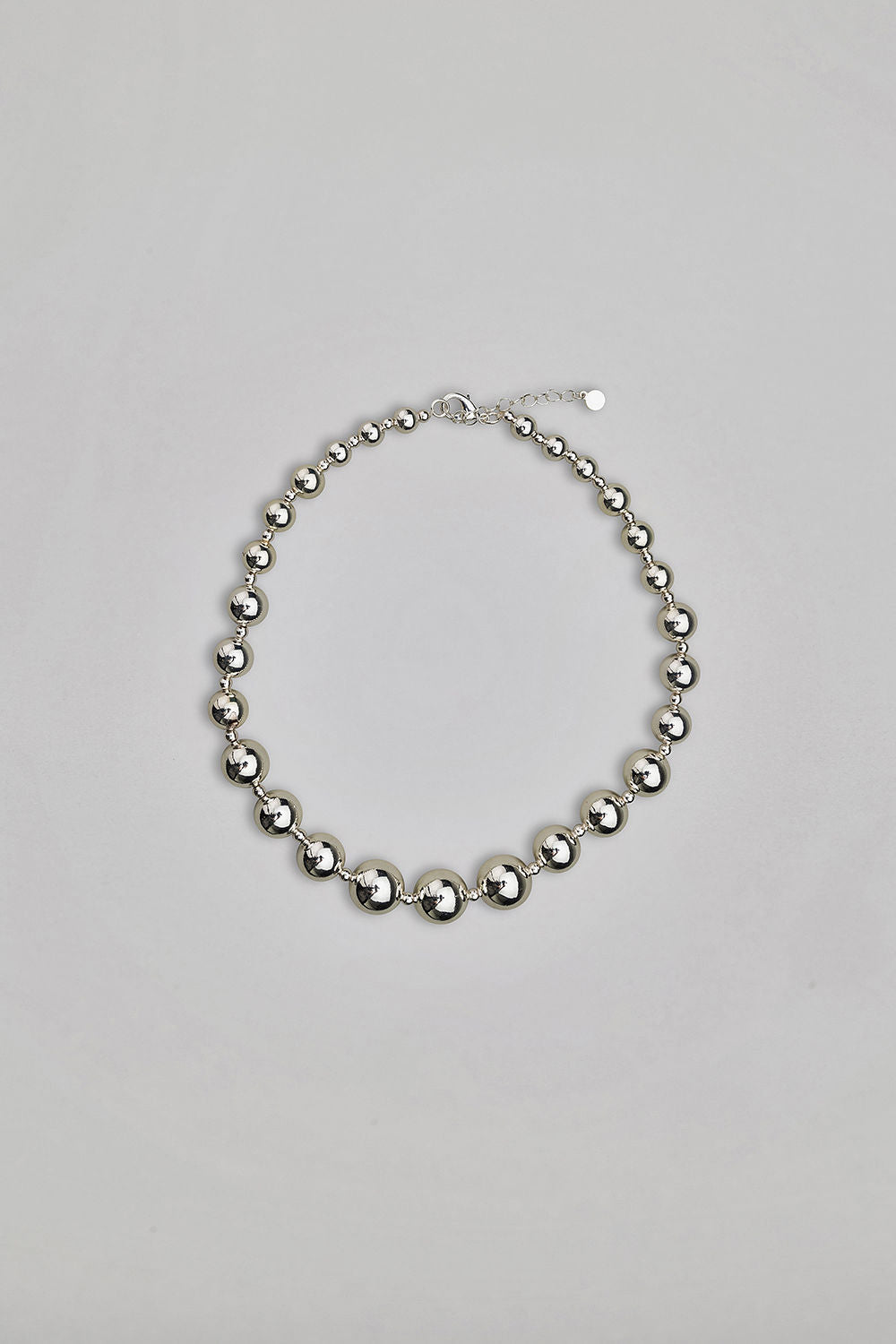 Bead Necklace Silver Big