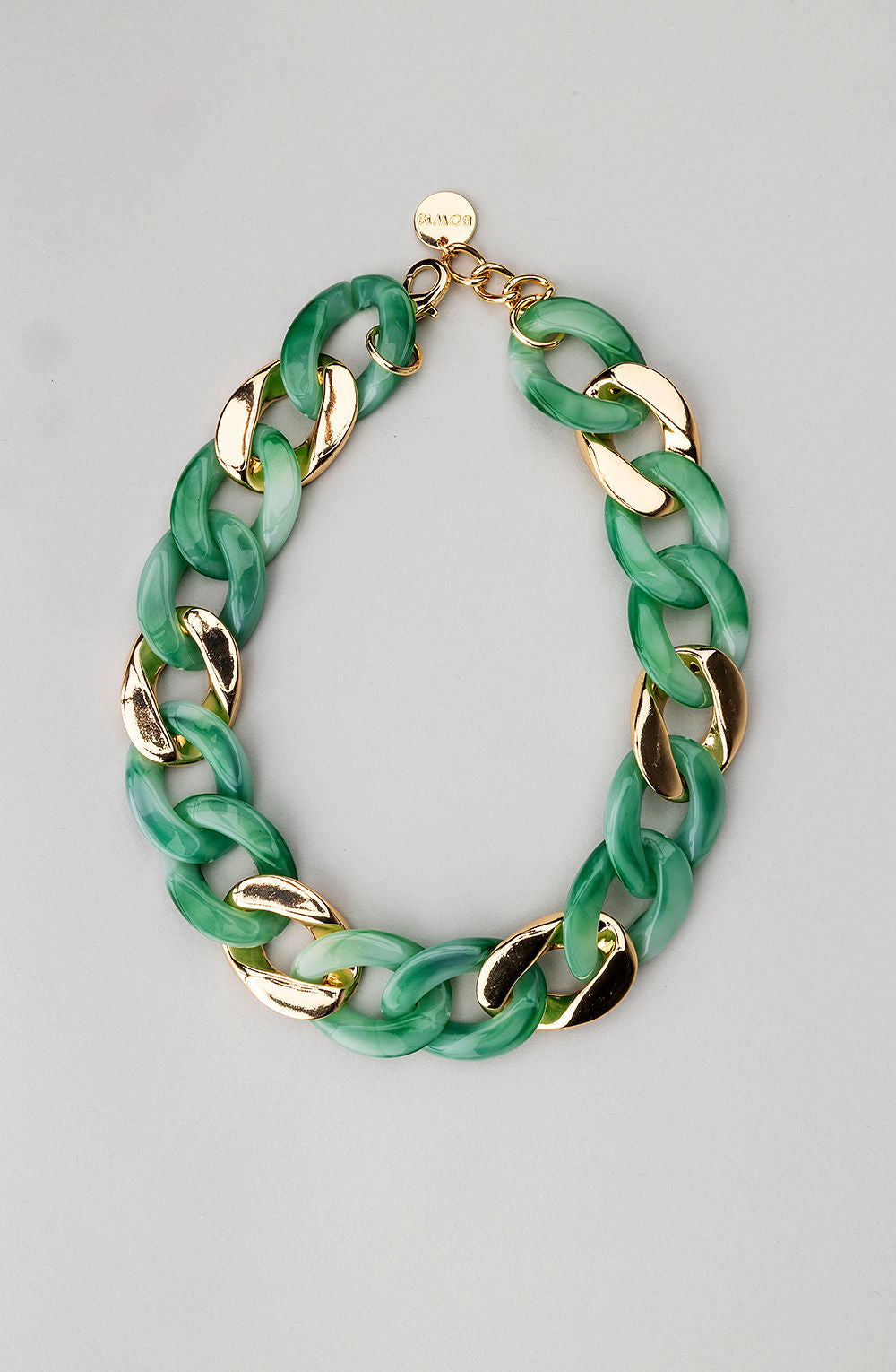 Big Chain Necklace Jade Gold