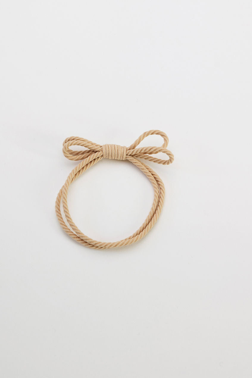 Bow Elastic Hairband Beige