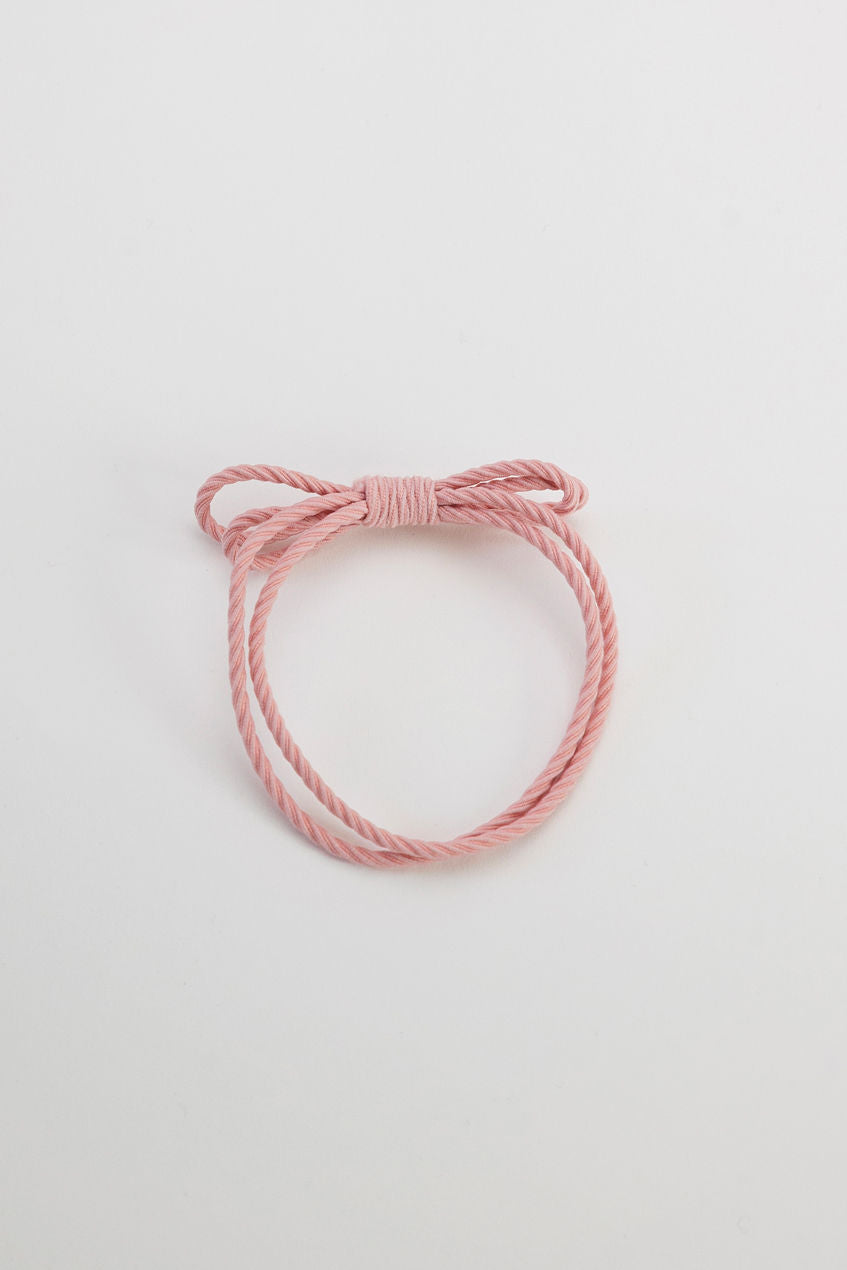 Bow Elastic Hairband Light Pink