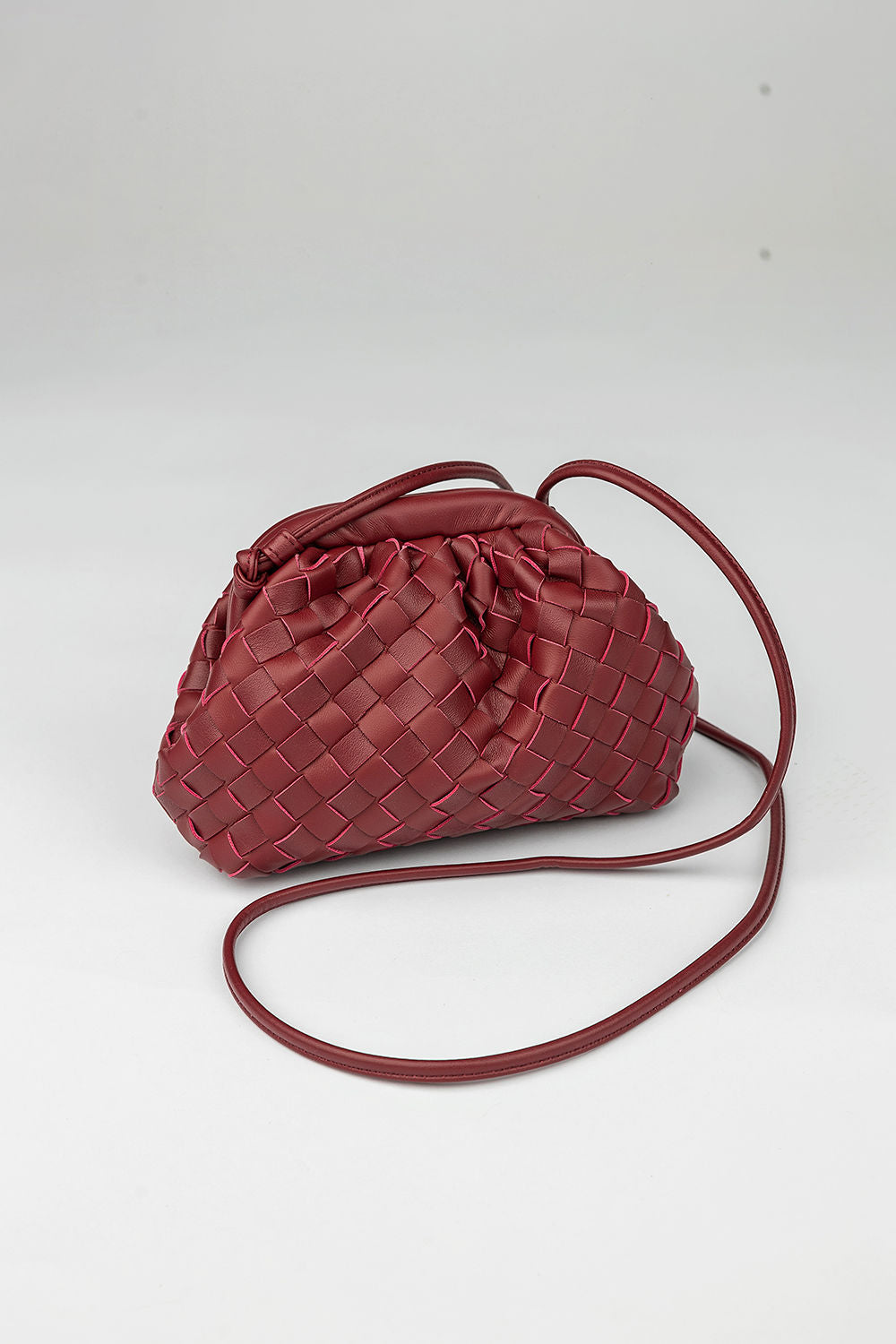 Dumpling Bag Braided Burgundy- Delivery September