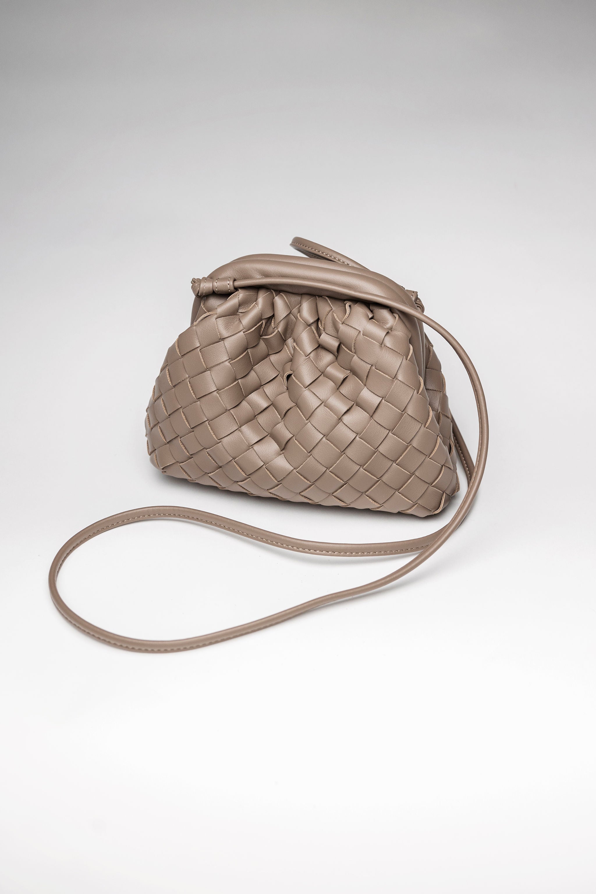 Dumpling Bag Braided Taupe-Restock start August