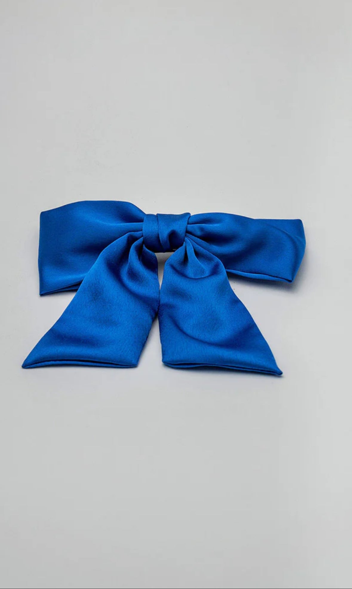 Bow Hair Clip Satin Denim Blue