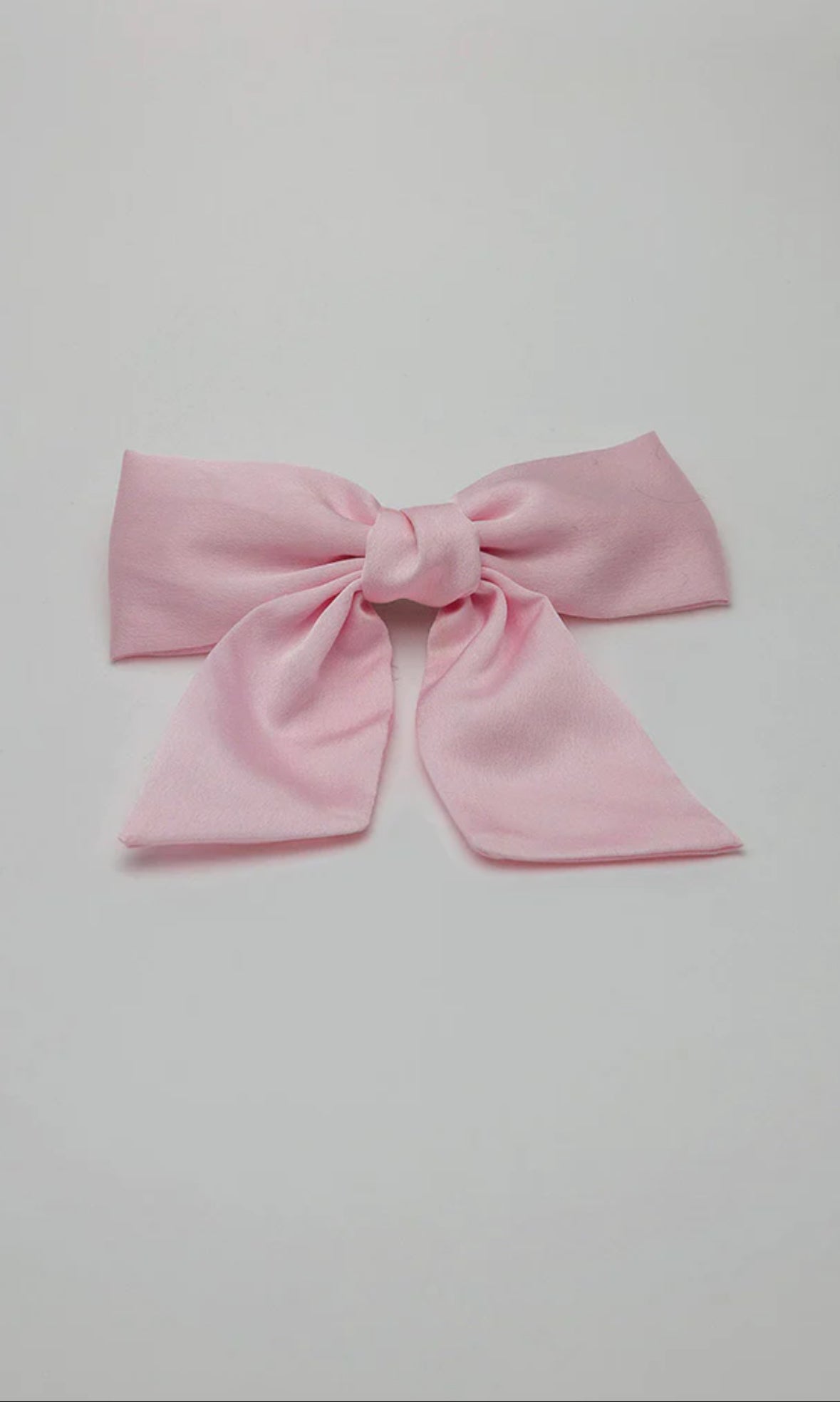 Bow Hair Clip Satin Light Pink