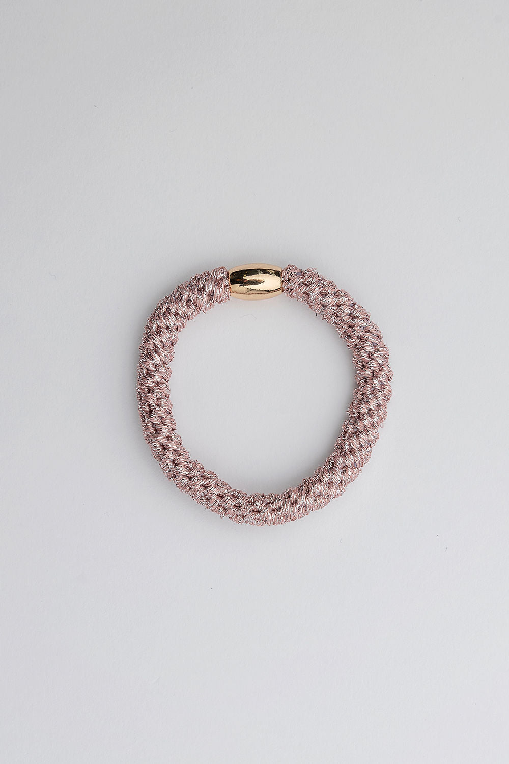 Elastic Hairband Light Pink Glitter w Gold *NEWS