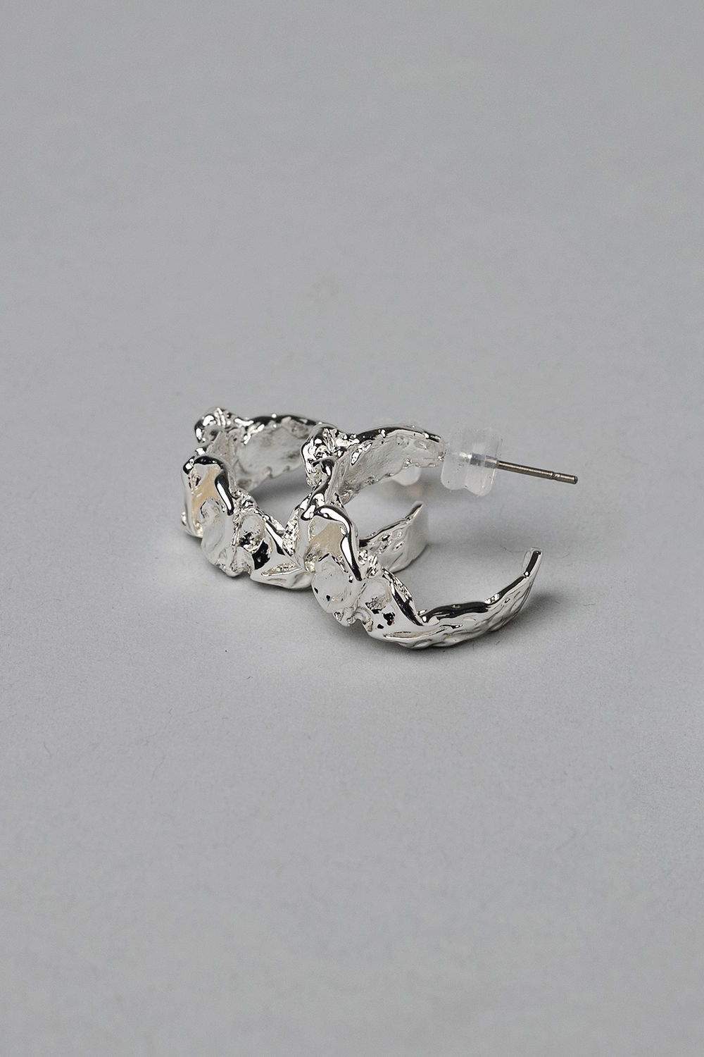 Hammered Hoops Silver Small