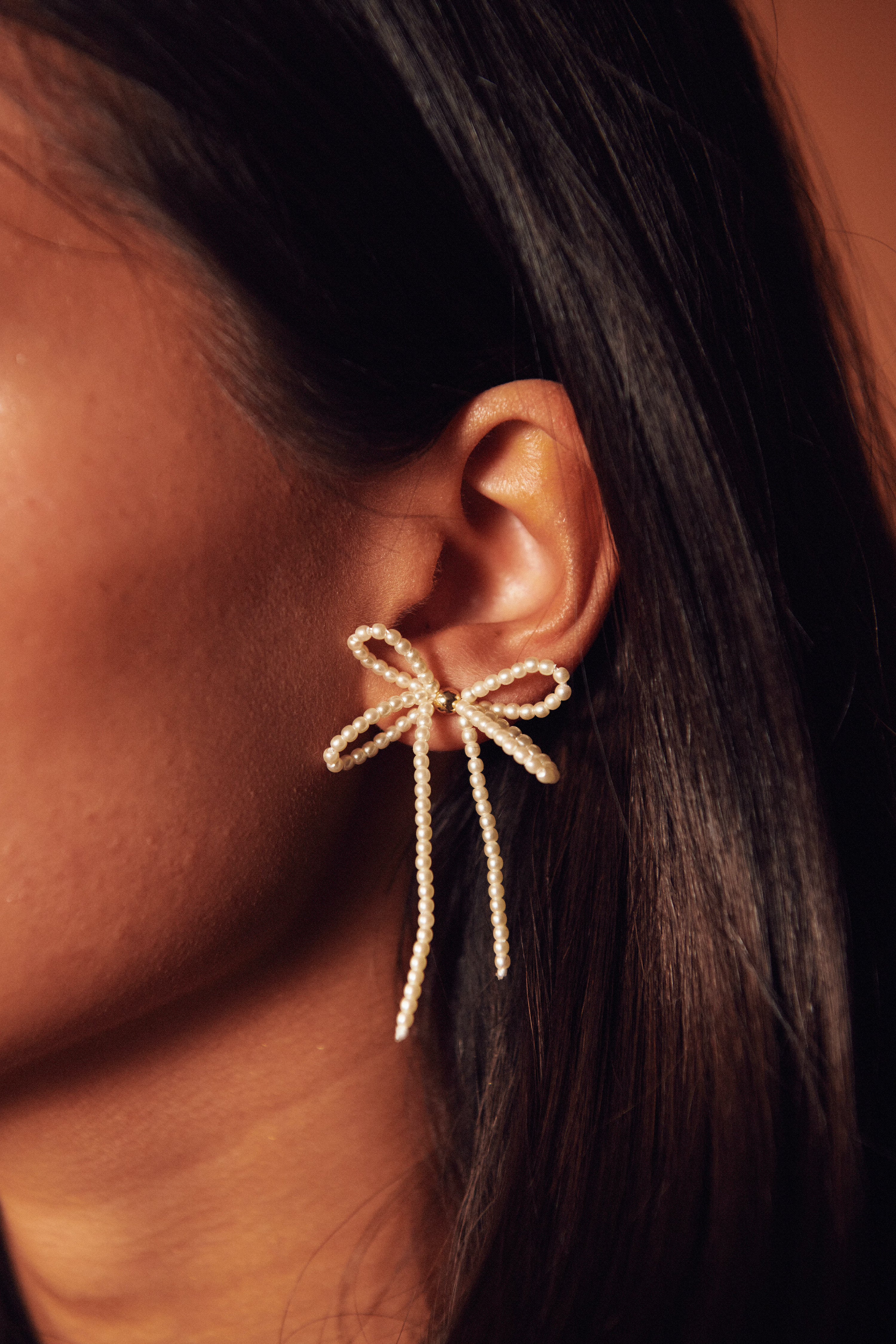 Pearl Bow Earrings
