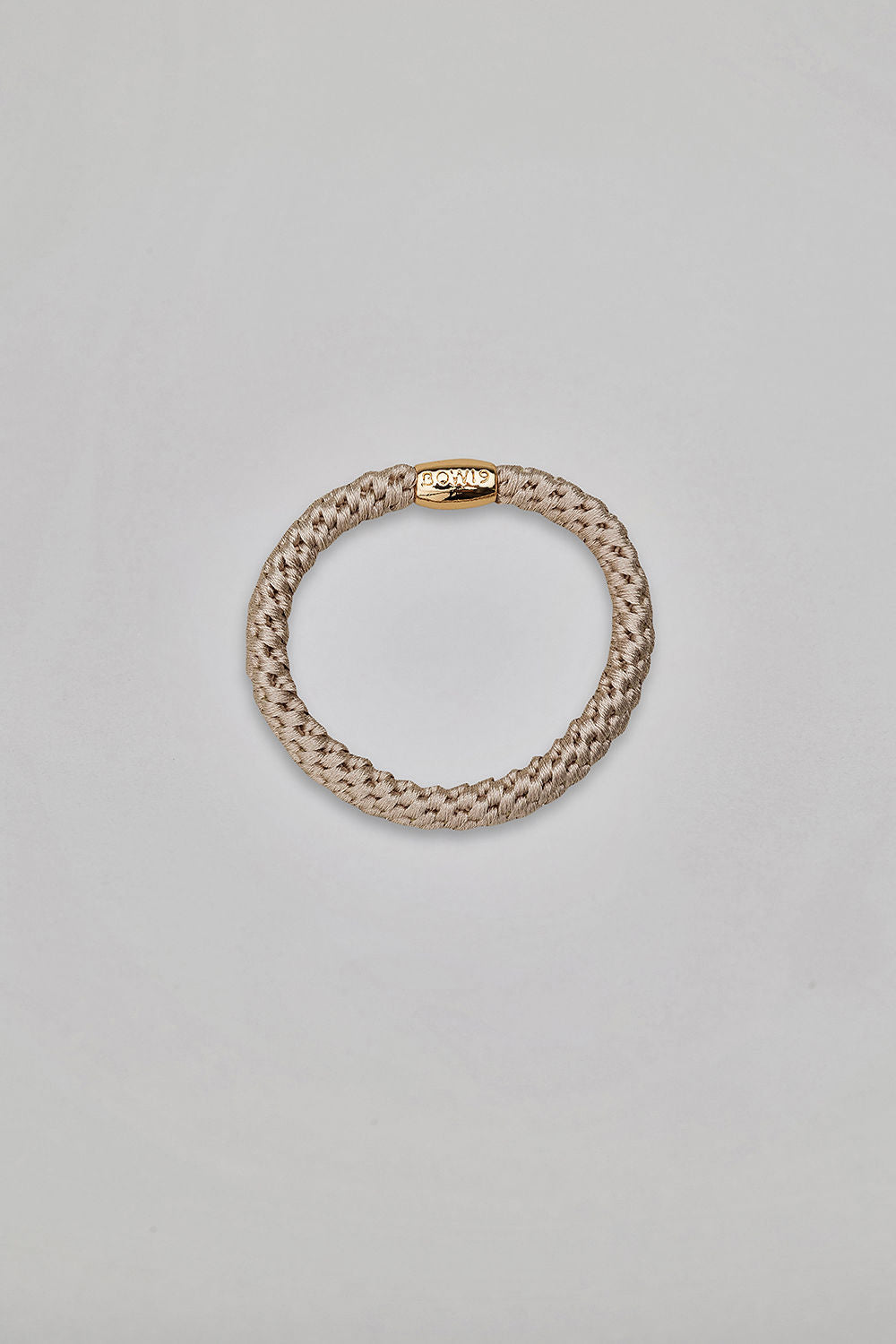 Elastic hairband Beige w Gold