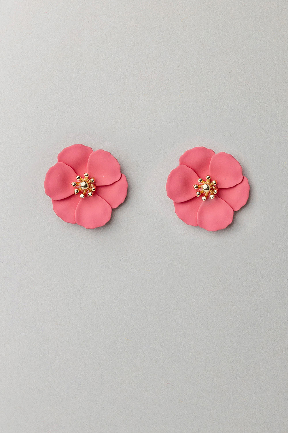 Flower Small Earrings Coral