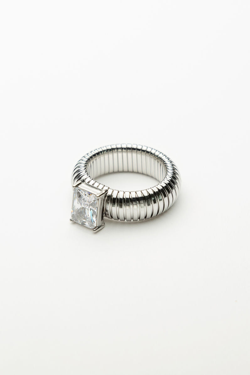 Sahara Ring Clear Cz Silver 17