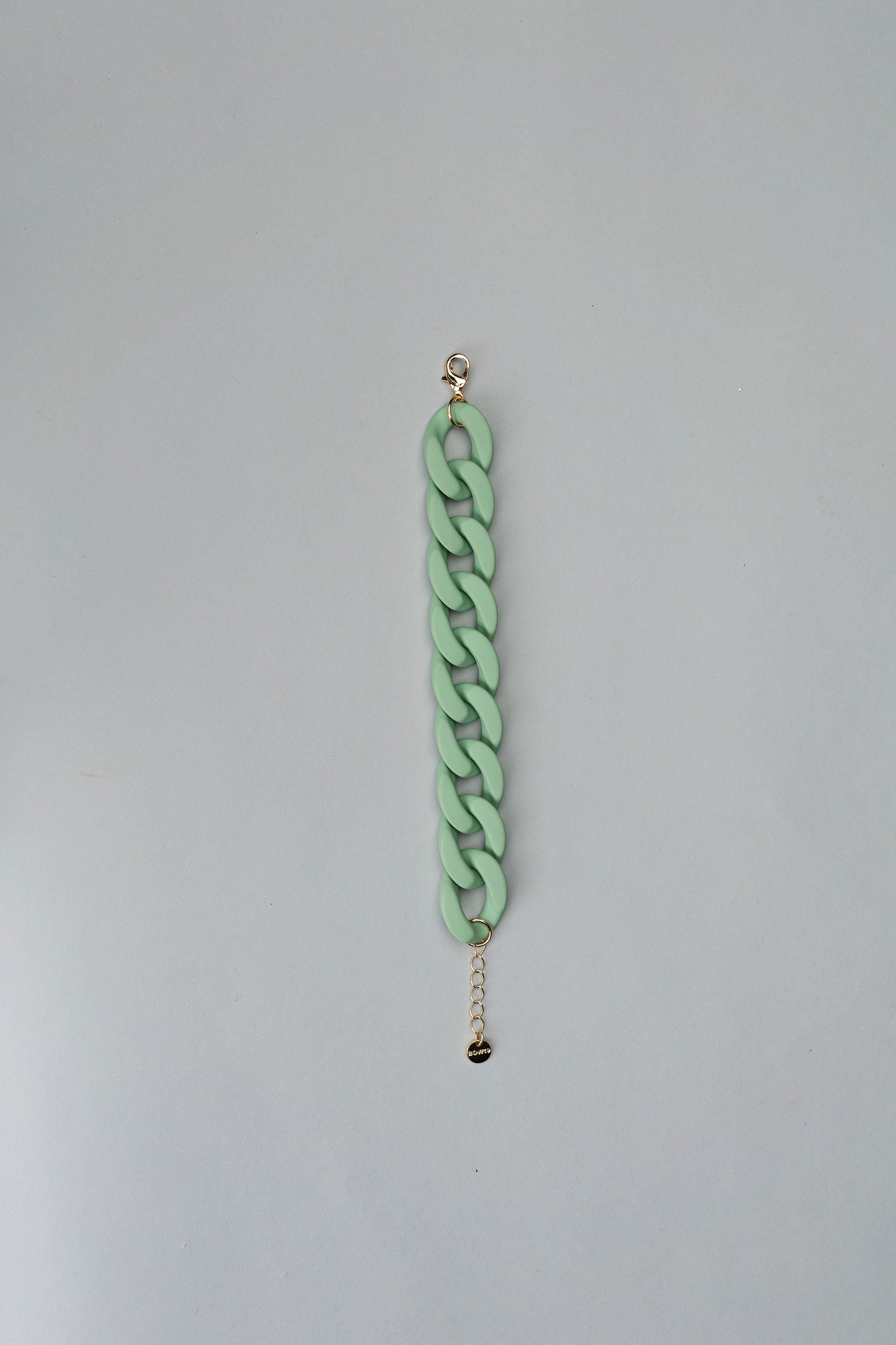 Big Chain Bracelet Soft Green Mat