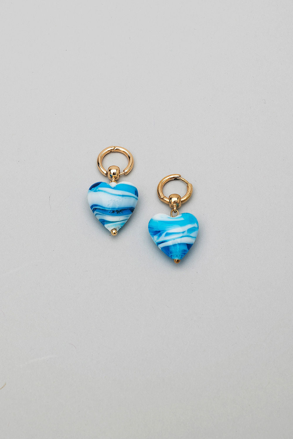 Heart Earring Blue / WHEN ON SALE MIN 10PCS