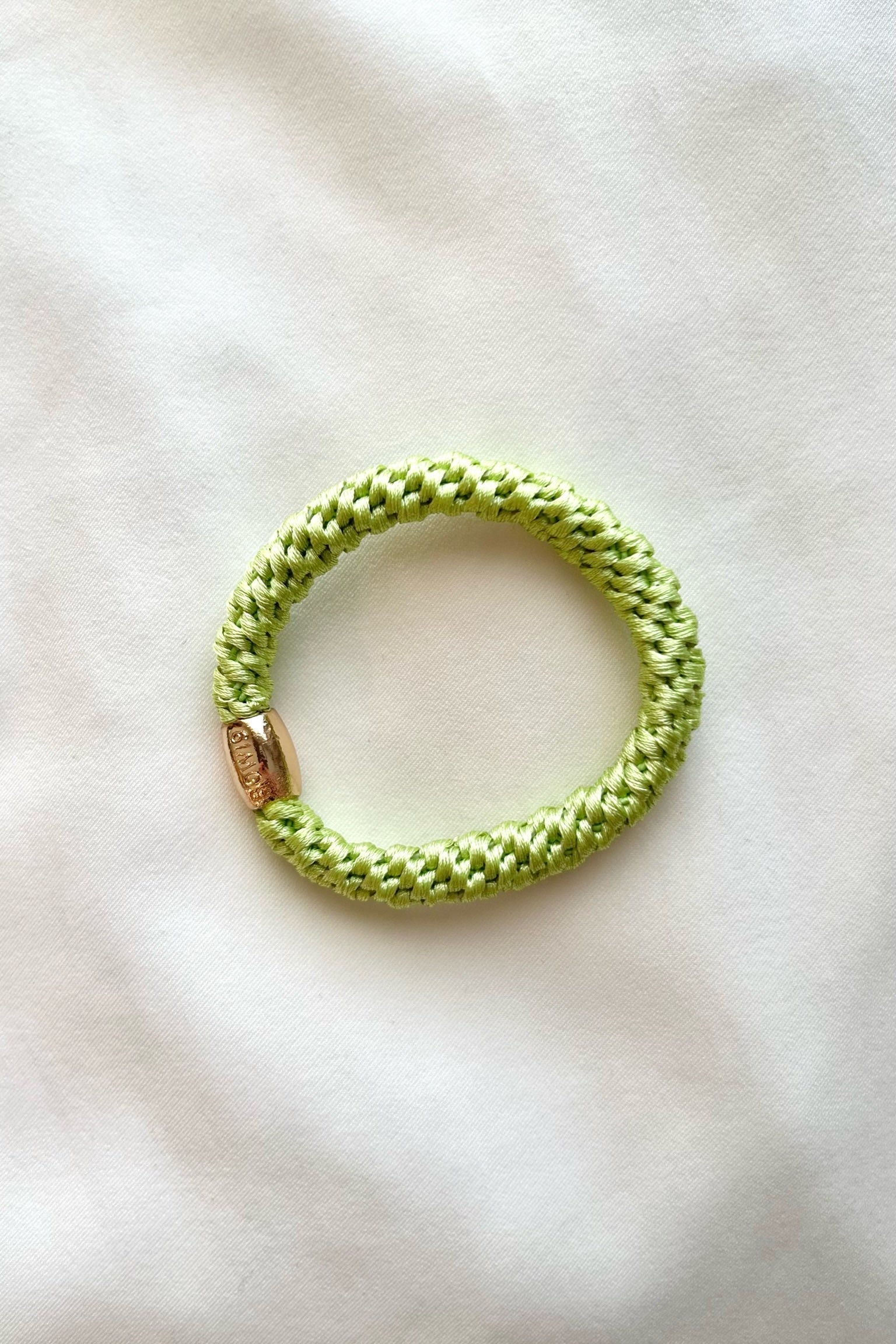 Hair Elastic Lime w Gold/ WHEN ON SALE MIN 20PCS