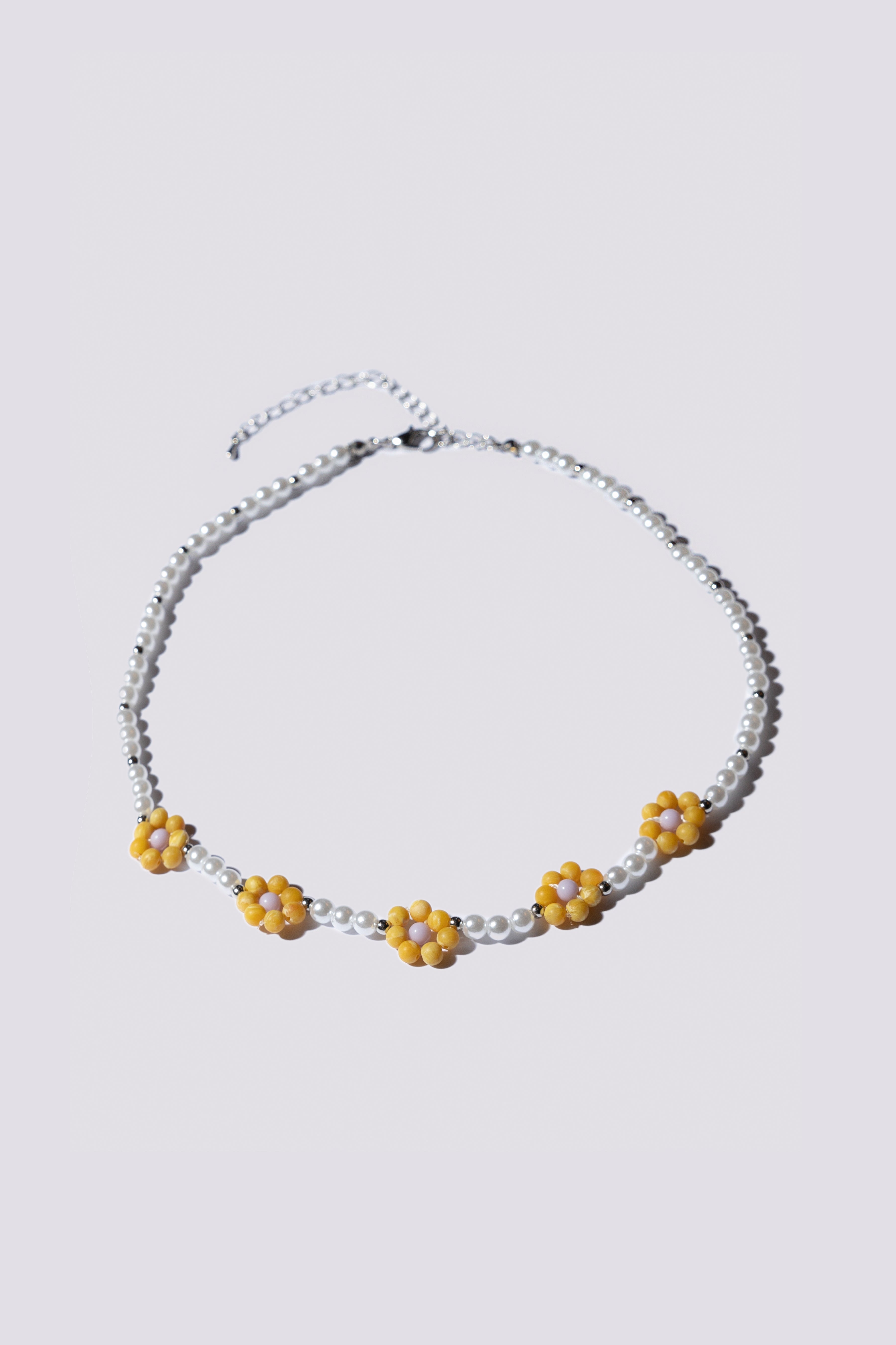 Summer Flower Pearl Necklace yellow