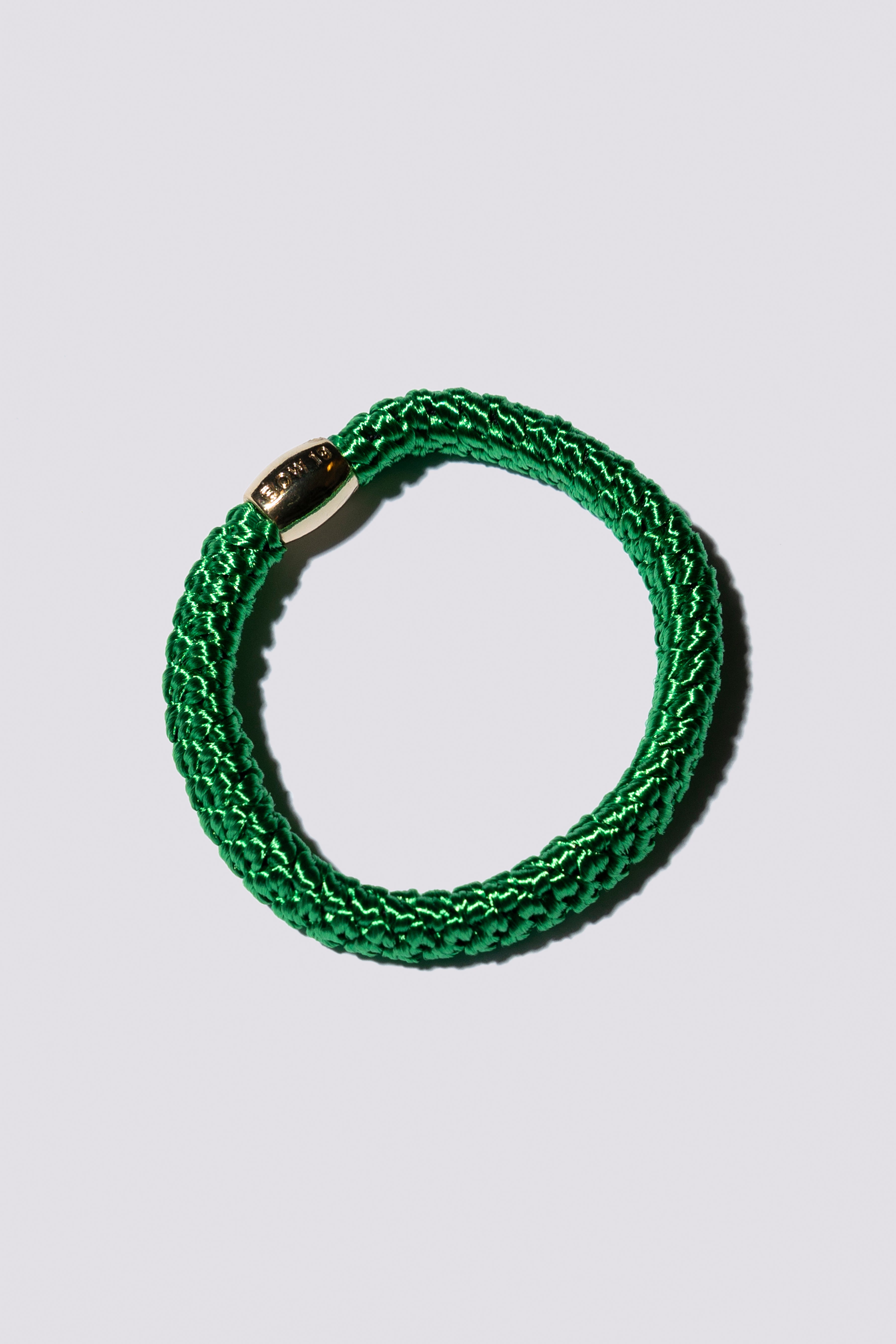 Elastic Hairband Green w Gold