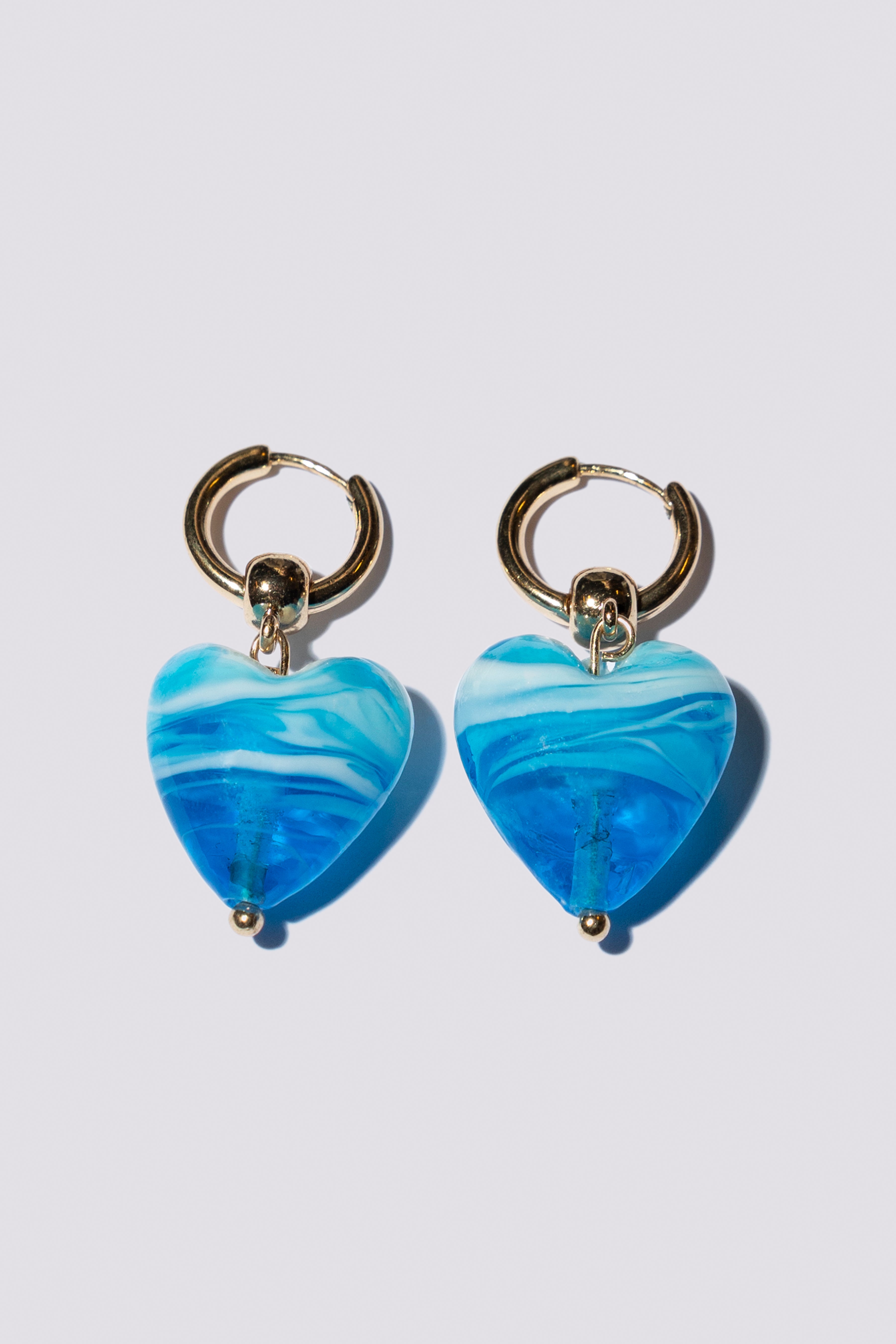Heart Earring Blue / WHEN ON SALE MIN 10PCS